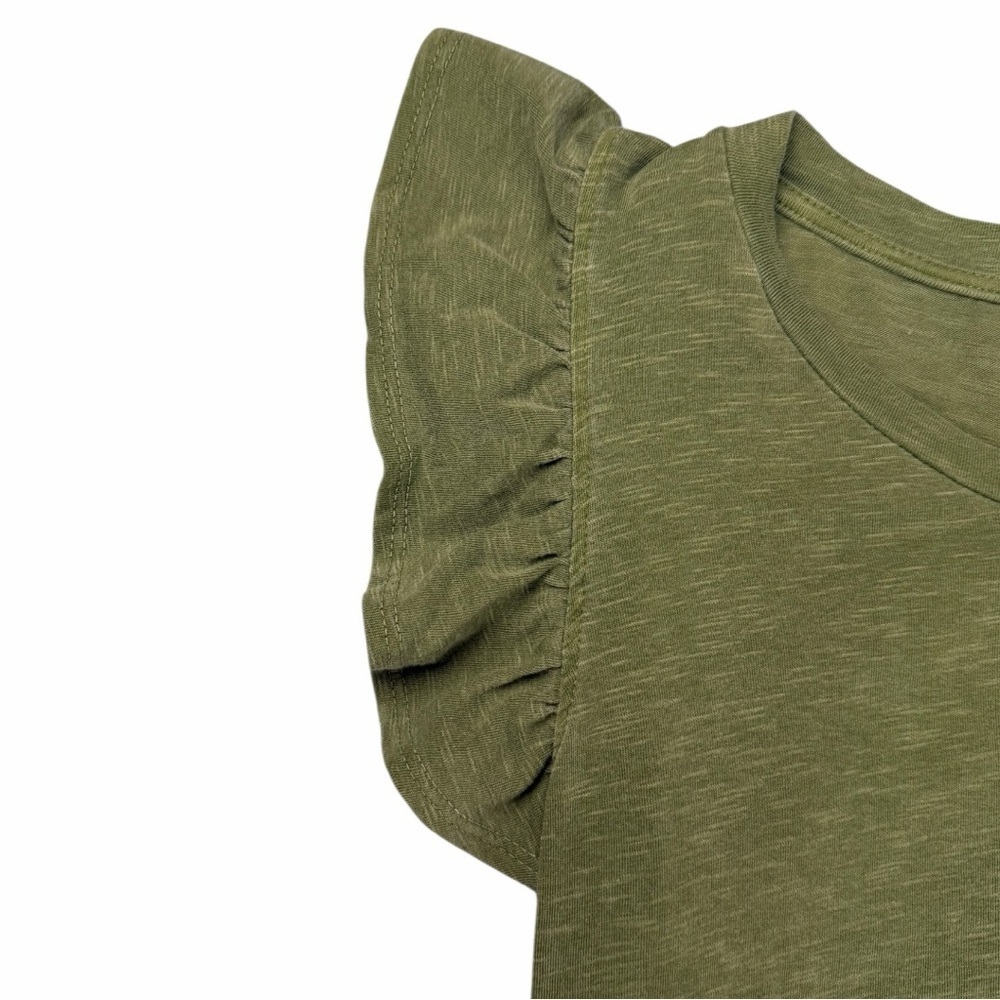 Anthropologie Sundry Women’s Ruffled Peasant Midi Dress Sage Green Size Small - Picture 7 of 9